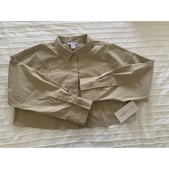 Athleta Tops - Athleta Midday Ultra Cropped Shirt Womens Large NEW Athleisure Active Streetwear
